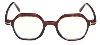 Tom Ford FT5900-B BLUE BLOCK men Havana Geometric Eyeglasses