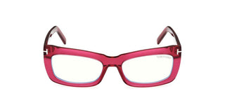 Tom Ford Ft5966-b Blue Block Women Red Geometric Eyeglasses