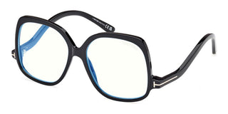 Tom Ford Ft5968-b Blue Block Women Black Oversize Eyeglasses