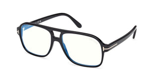 Tom Ford FT6058-B BLUE BLOCK unisex Black Pilot Eyeglasses