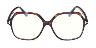 Tom Ford FT6062-B BLUE BLOCK unisex Havana Geometric Eyeglasses