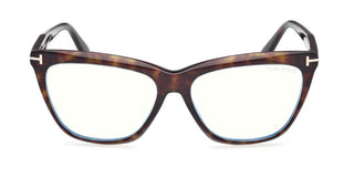 Tom Ford Ft6064-b Blue Block Unisex Havana Butterfly Eyeglasses