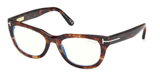 Tom Ford FT6066-B BLUE BLOCK unisex Havana Rectangle Eyeglasses