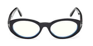 Tom Ford FT6067-B BLUE BLOCK unisex Black Oval Eyeglasses
