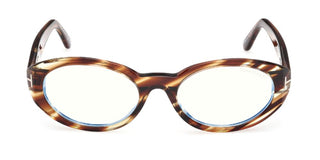 Tom Ford FT6067-B BLUE BLOCK unisex Havana Oval Eyeglasses
