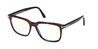 Tom Ford FT6080-B BLUE BLOCK men Havana Geometric Eyeglasses
