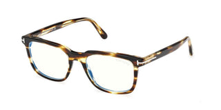 Tom Ford FT6080-B BLUE BLOCK men Havana Geometric Eyeglasses