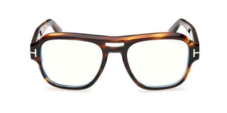 Tom Ford FT6085-B BLUE BLOCK men Havana Pilot Eyeglasses
