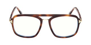 Tom Ford FT6086-B BLUE BLOCK unisex Havana Geometric Eyeglasses