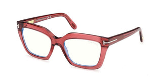 Tom Ford Ft6093-b Blue Block Women Red Cat Eye Eyeglasses