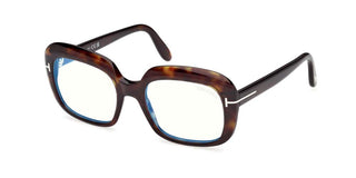 Tom Ford FT6096-B BLUE BLOCK women Havana Rectangle Eyeglasses