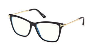 Tom Ford Ft6097-b Blue Block Unisex Black Butterfly Eyeglasses