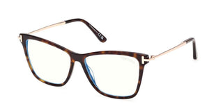 Tom Ford Ft6097-b Blue Block Unisex Havana Butterfly Eyeglasses