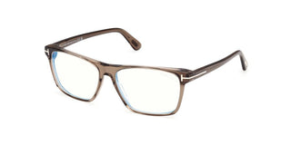 Tom Ford Ft6170-b Blue Block Men Brown Geometric Eyeglasses