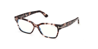Tom Ford FT6171-B BLUE BLOCK women Havana Rectangle Eyeglasses