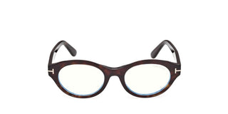 Tom Ford FT6172-B BLUE BLOCK women Havana Oval Eyeglasses