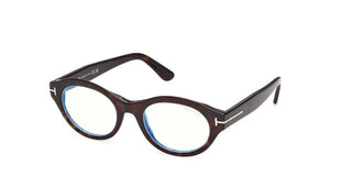 Tom Ford FT6172-B BLUE BLOCK women Havana Oval Eyeglasses
