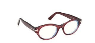 Tom Ford FT6172-B BLUE BLOCK women Red Oval Eyeglasses