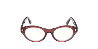 Tom Ford FT6172-B BLUE BLOCK women Red Oval Eyeglasses