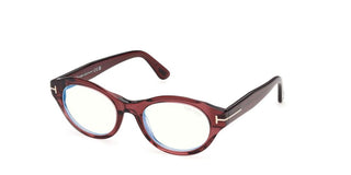 Tom Ford FT6172-B BLUE BLOCK women Red Oval Eyeglasses