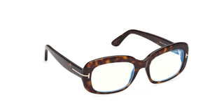 Tom Ford FT6174-B BLUE BLOCK women Havana Rectangle Eyeglasses
