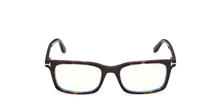 Tom Ford FT6175-B BLUE BLOCK men Havana Rectangle Eyeglasses