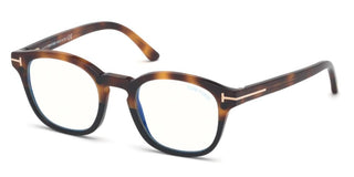 Tom Ford FT 5532-B BLUE BLOCK unisex Havana Geometric Eyeglasses