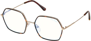 Tom Ford FT 5615-B BLUE LOOK women Havana Geometric Eyeglasses