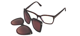 Tom Ford FT 5641-B .C BLUE BLOCK women Havana Geometric Eyeglasses