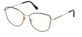 Tom Ford FT 5667-B BLUE BLOCK women Black Cat Eye Eyeglasses