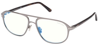 Tom Ford FT 5751-B BLUE BLOCK men Ruthenium Pilot Eyeglasses