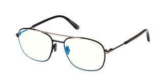 Tom Ford FT 5830-B BLUE BLOCK men Black Pilot Eyeglasses