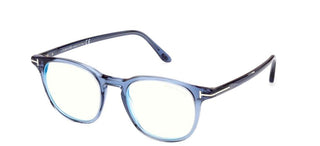 Tom Ford FT 5832-B BLUE BLOCK unisex Blue Geometric Eyeglasses