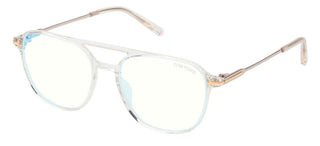 Tom Ford FT 5874-B BLUE BLOCK men Transparent Geometric Eyeglasses