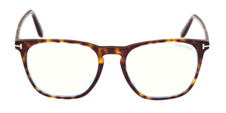 Tom Ford FT 5937-B BLUE BLOCK men Havana Geometric Eyeglasses