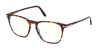 Tom Ford FT 5937-B BLUE BLOCK men Havana Geometric Eyeglasses