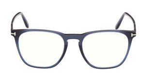 Tom Ford FT 5937-B BLUE BLOCK men Blue Geometric Eyeglasses