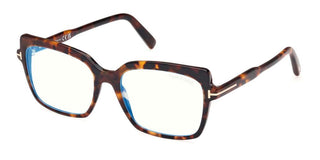 Tom Ford FT 5947-B BLUE BLOCK unisex Havana Geometric Eyeglasses