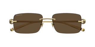 Gucci Gg1703s Men Gold Squared Sunglasses