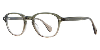Garrett Leight Gilbert Unisex Green Geometric Eyeglasses