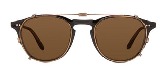 GARRETT LEIGHT HAMPTON CLIP unisex Gold Round Eyeglasses
