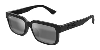 Maui Jim Hiapo Af Mj0655sa Unisex Black Rectangle Sunglasses