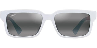 Maui Jim Hiapo Af Mj0655sa Unisex White Rectangle Sunglasses