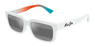 Maui Jim Hiapo Af Mj0655sa Unisex White Rectangle Sunglasses