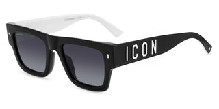 Dsquared2 Icon 0021/s Unisex Black Rectangle Sunglasses