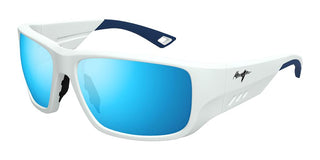 Maui Jim Keha Af Mj0664sa Men White Squared Sunglasses