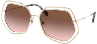 Miu Miu LA MONDAINE SMU 58V women Gold Oversize Sunglasses