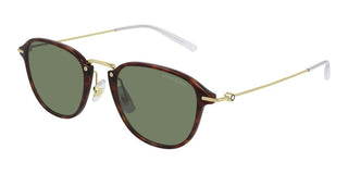 Montblanc MB0155S men Havana Geometric Sunglasses