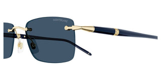 Montblanc MB0344S men Gold Squared Sunglasses