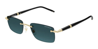 Montblanc MB0344S men Gold Squared Sunglasses